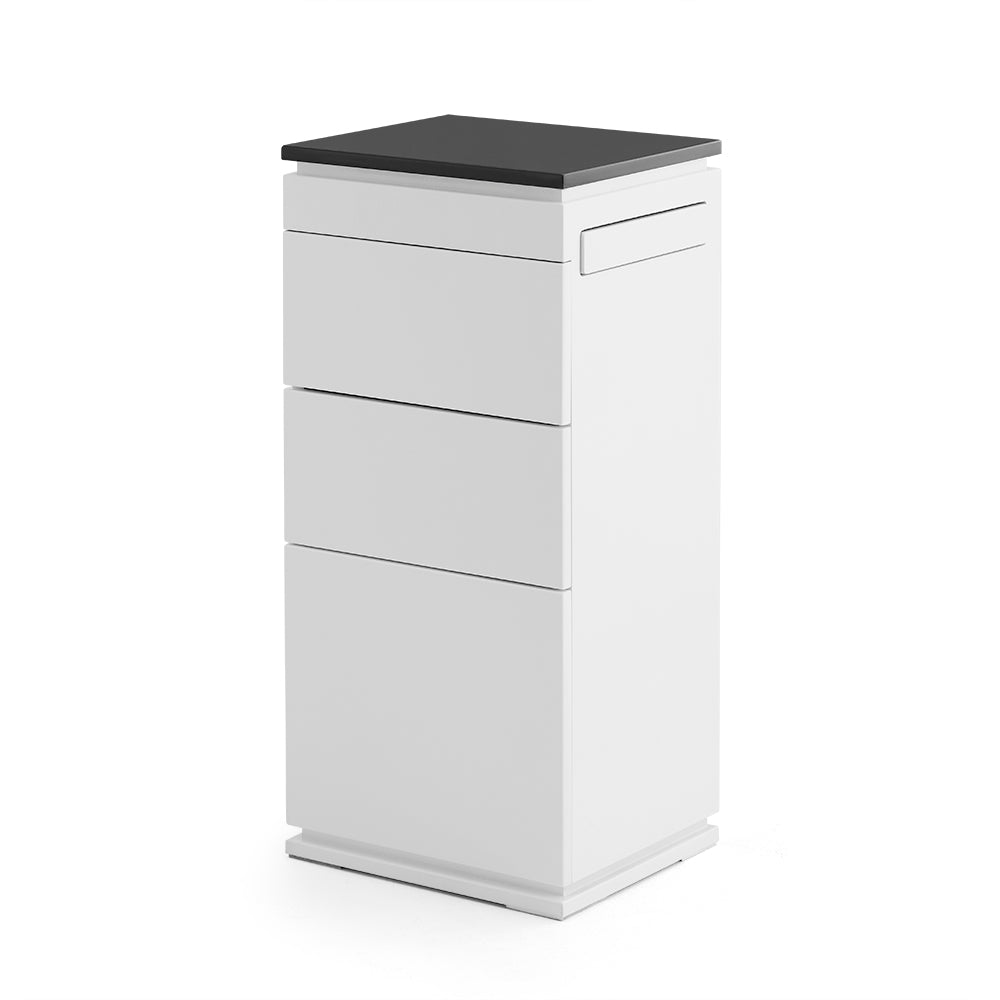 Professional Barber Station with Built-in Power Outlets - 3-Drawer Salon Cabinet with Heat-Resistant Top & Tool Holders