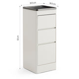 High-End 3-Drawer Salon Service Station - Professional Barber Cabinet with Stainless Steel Top Tray