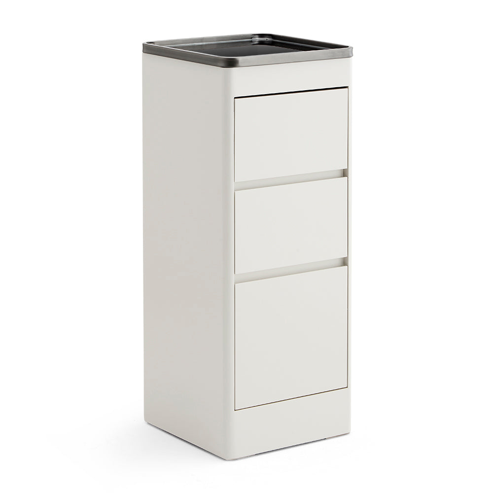 High-End 3-Drawer Salon Service Station - Professional Barber Cabinet with Stainless Steel Top Tray