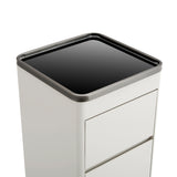 High-End 3-Drawer Salon Service Station - Professional Barber Cabinet with Stainless Steel Top Tray