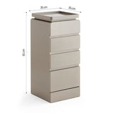 Luxury 4-Drawer Salon Station Cabinet - Professional Barber Storage Organizer with Rounded Edges & Recessed Top Tray