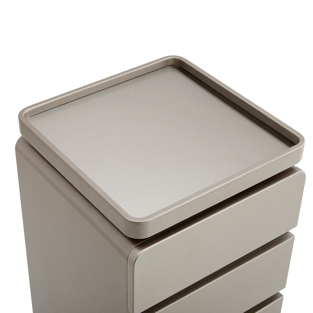 Luxury 4-Drawer Salon Station Cabinet - Professional Barber Storage Organizer with Rounded Edges & Recessed Top Tray