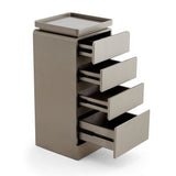 Luxury 4-Drawer Salon Station Cabinet - Professional Barber Storage Organizer with Rounded Edges & Recessed Top Tray