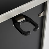 Premium 4-Drawer Barber Station - Professional Salon Storage Cabinet with Integrated Dryer Holder & Stainless Steel Trim
