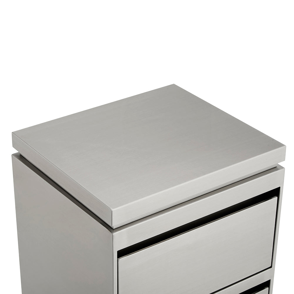 Deep-Storage 2-Drawer Salon Station - Premium Metal Barber Cabinet with High-Capacity Sliding Drawers & Seamless Minimalist Design