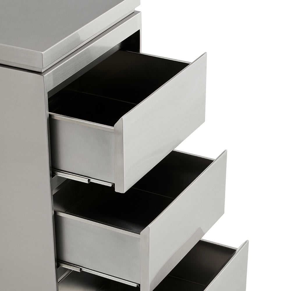 Deep-Storage 2-Drawer Salon Station - Premium Metal Barber Cabinet with High-Capacity Sliding Drawers & Seamless Minimalist Design