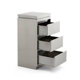 Deep-Storage 2-Drawer Salon Station - Premium Metal Barber Cabinet with High-Capacity Sliding Drawers & Seamless Minimalist Design