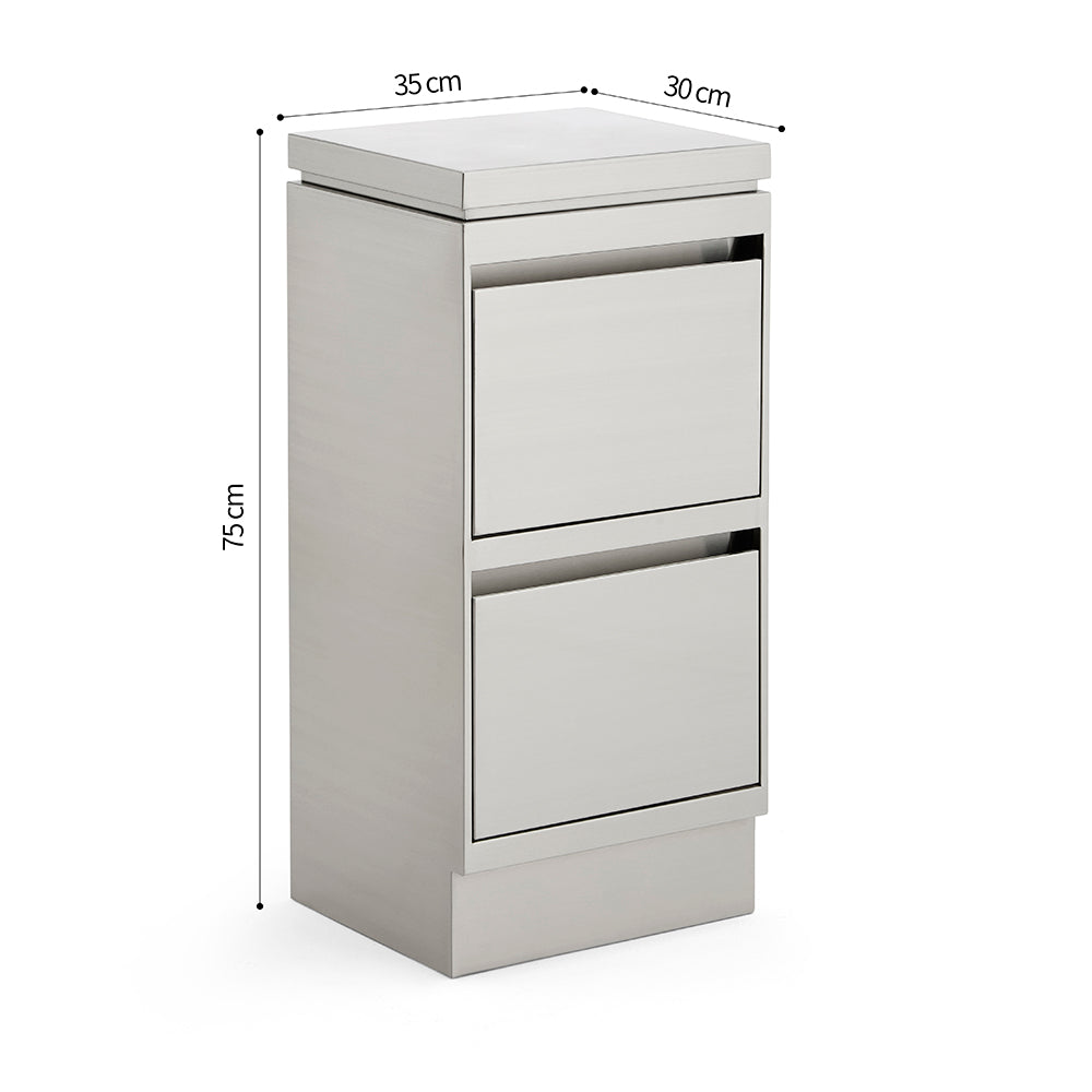 Deep-Storage 2-Drawer Salon Station - Premium Metal Barber Cabinet with High-Capacity Sliding Drawers & Seamless Minimalist Design