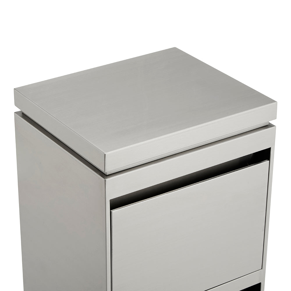 Deep-Storage 2-Drawer Salon Station - Premium Metal Barber Cabinet with High-Capacity Sliding Drawers & Seamless Minimalist Design