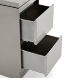 Deep-Storage 2-Drawer Salon Station - Premium Metal Barber Cabinet with High-Capacity Sliding Drawers & Seamless Minimalist Design