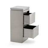 Deep-Storage 2-Drawer Salon Station - Premium Metal Barber Cabinet with High-Capacity Sliding Drawers & Seamless Minimalist Design