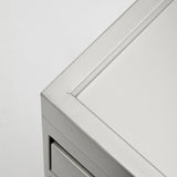 Ultra-Sleek 3-Drawer Salon Station - Premium Metal Barber Cabinet with Hidden Pulls & Acrylic Side Tool Organizer
