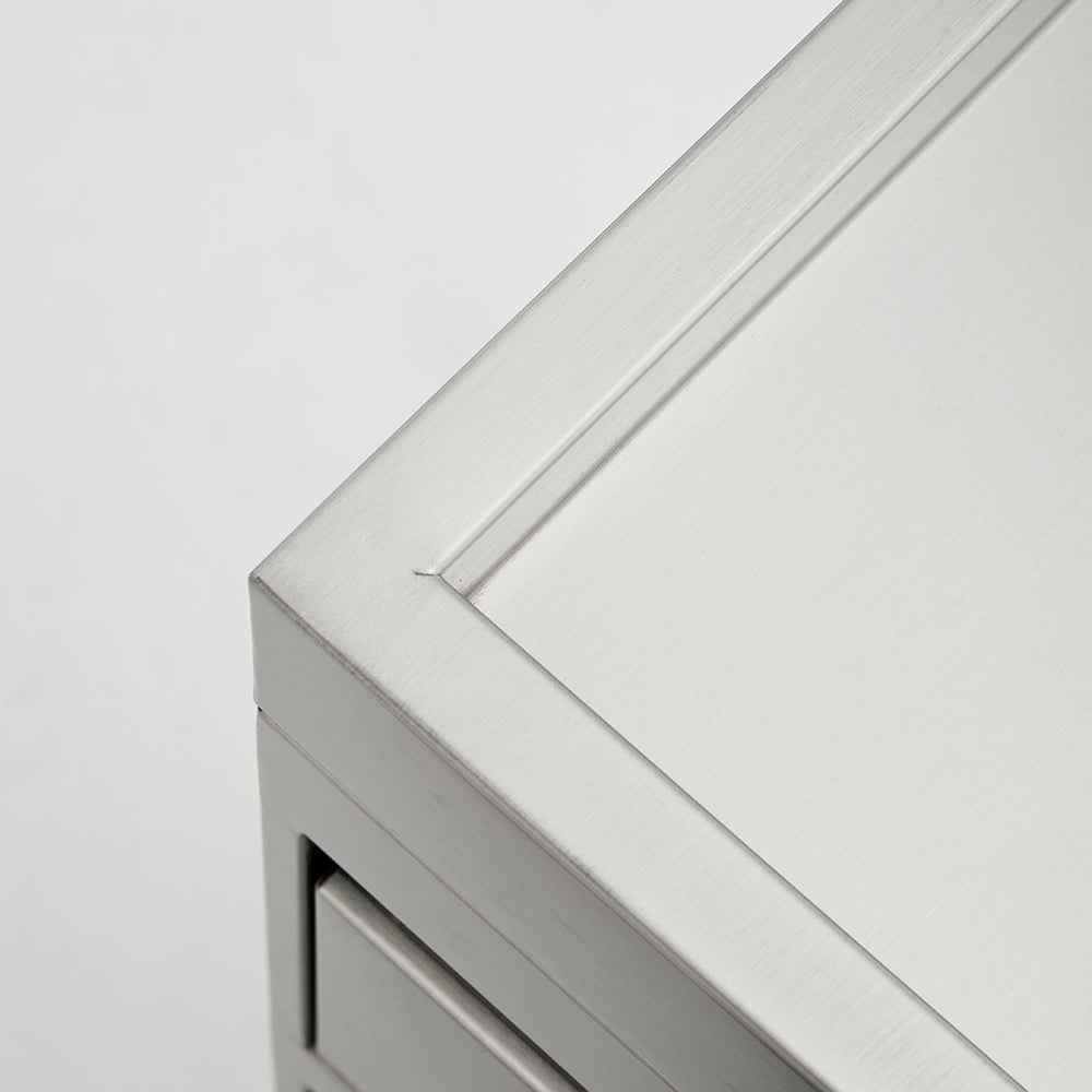 Ultra-Sleek 3-Drawer Salon Station - Premium Metal Barber Cabinet with Hidden Pulls & Acrylic Side Tool Organizer