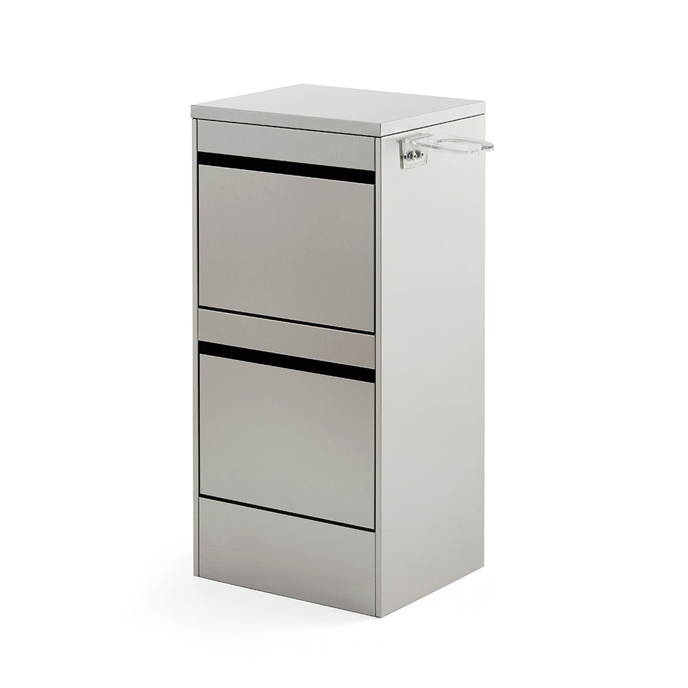 Deep-Storage 2-Drawer Salon Station - Premium Metal Barber Cabinet with High-Capacity Sliding Drawers & Seamless Minimalist Design