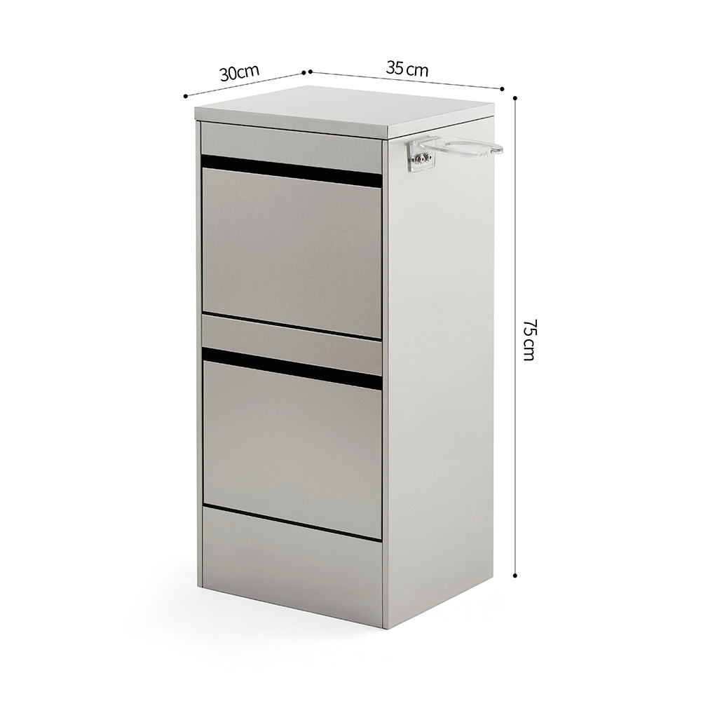 Deep-Storage 2-Drawer Salon Station - Premium Metal Barber Cabinet with High-Capacity Sliding Drawers & Seamless Minimalist Design