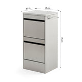 Deep-Storage 2-Drawer Salon Station - Premium Metal Barber Cabinet with High-Capacity Sliding Drawers & Seamless Minimalist Design