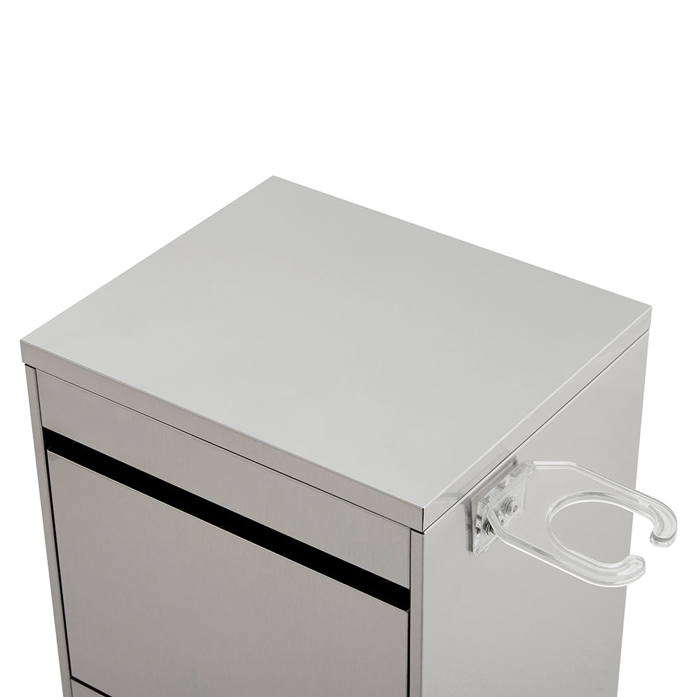 Deep-Storage 2-Drawer Salon Station - Premium Metal Barber Cabinet with High-Capacity Sliding Drawers & Seamless Minimalist Design