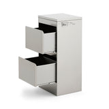 Deep-Storage 2-Drawer Salon Station - Premium Metal Barber Cabinet with High-Capacity Sliding Drawers & Seamless Minimalist Design