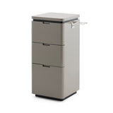 Sleek 3-Drawer Professional Barber Station - Minimalist Salon Cabinet with Rounded Edges & Transparent Side Tool Holder