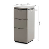 Sleek 3-Drawer Professional Barber Station - Minimalist Salon Cabinet with Rounded Edges & Transparent Side Tool Holder