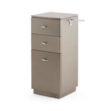 Classic 3-Drawer Salon Organizer - Professional Barber Station Cabinet with Chrome Handles & Acrylic Heat-Resistant Tool Holder