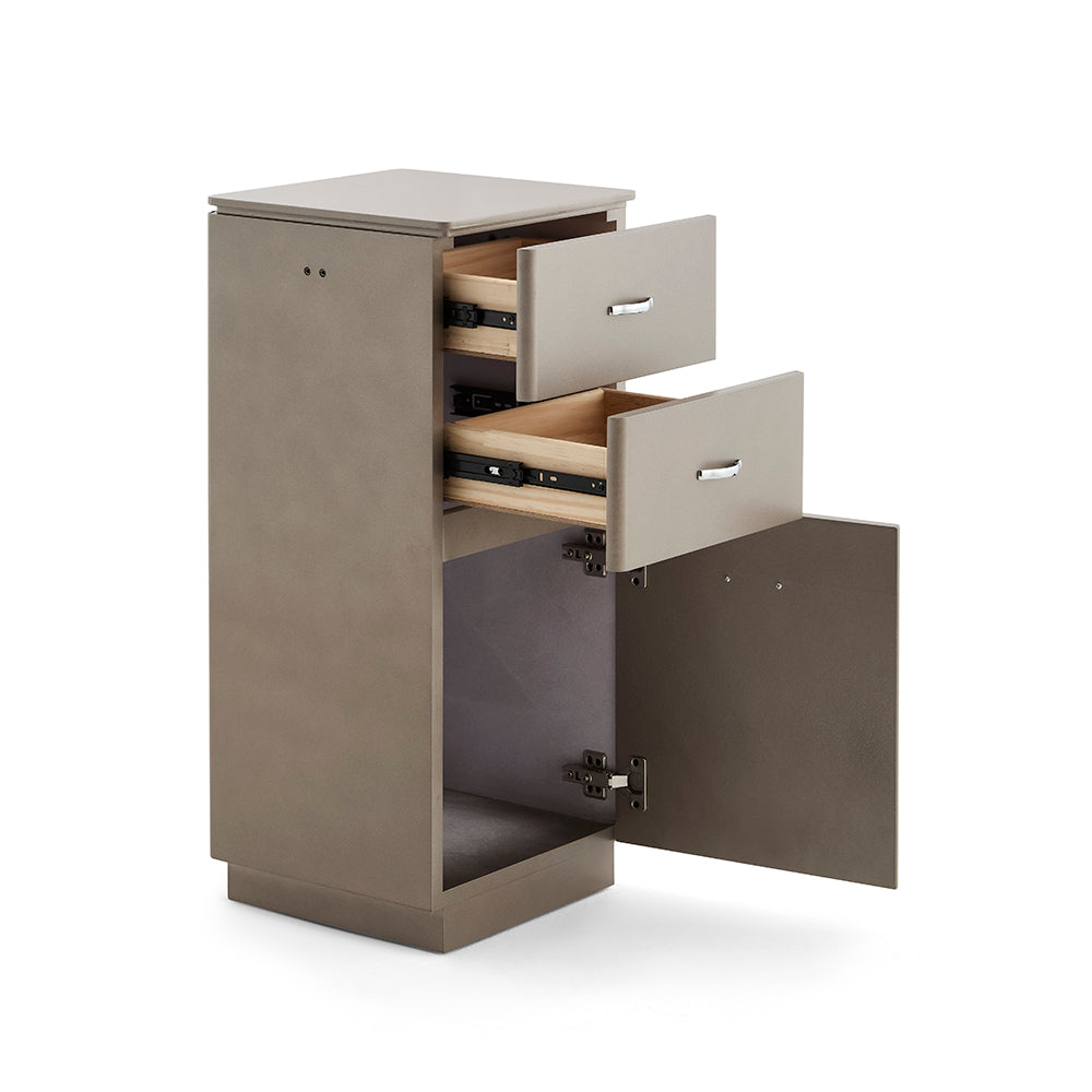 Classic 3-Drawer Salon Organizer - Professional Barber Station Cabinet with Chrome Handles & Acrylic Heat-Resistant Tool Holder