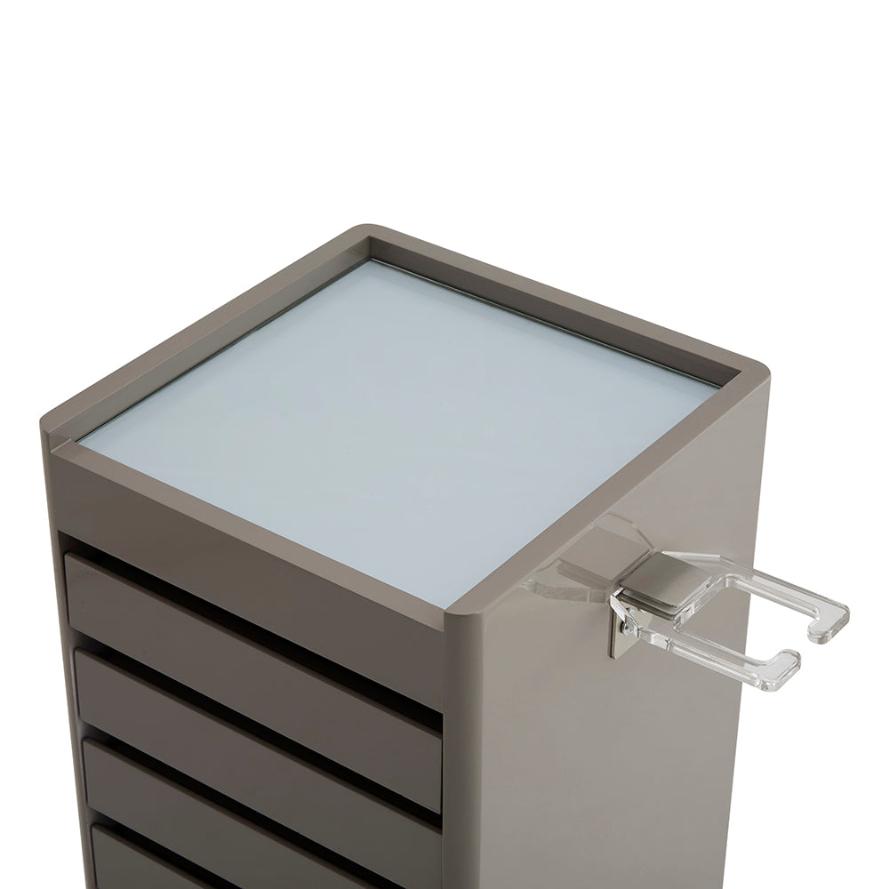 Elite 5-Tier Salon Service Station - Professional Barber Cabinet with Slim Multi-Drawer Organizer & Deep Storage Base