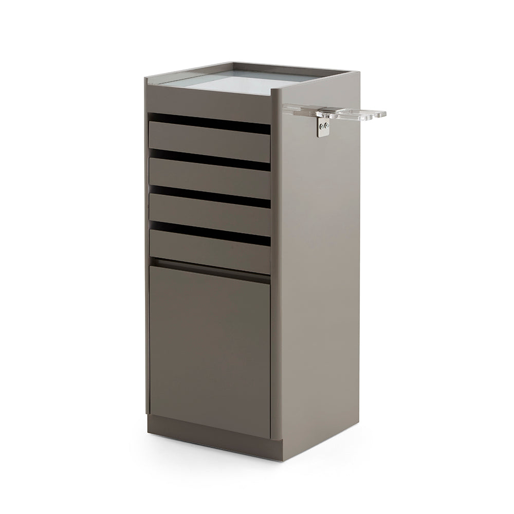 Elite 5-Tier Salon Service Station - Professional Barber Cabinet with Slim Multi-Drawer Organizer & Deep Storage Base