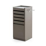 Elite 5-Tier Salon Service Station - Professional Barber Cabinet with Slim Multi-Drawer Organizer & Deep Storage Base