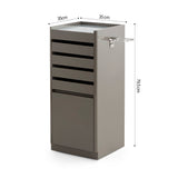 Elite 5-Tier Salon Service Station - Professional Barber Cabinet with Slim Multi-Drawer Organizer & Deep Storage Base