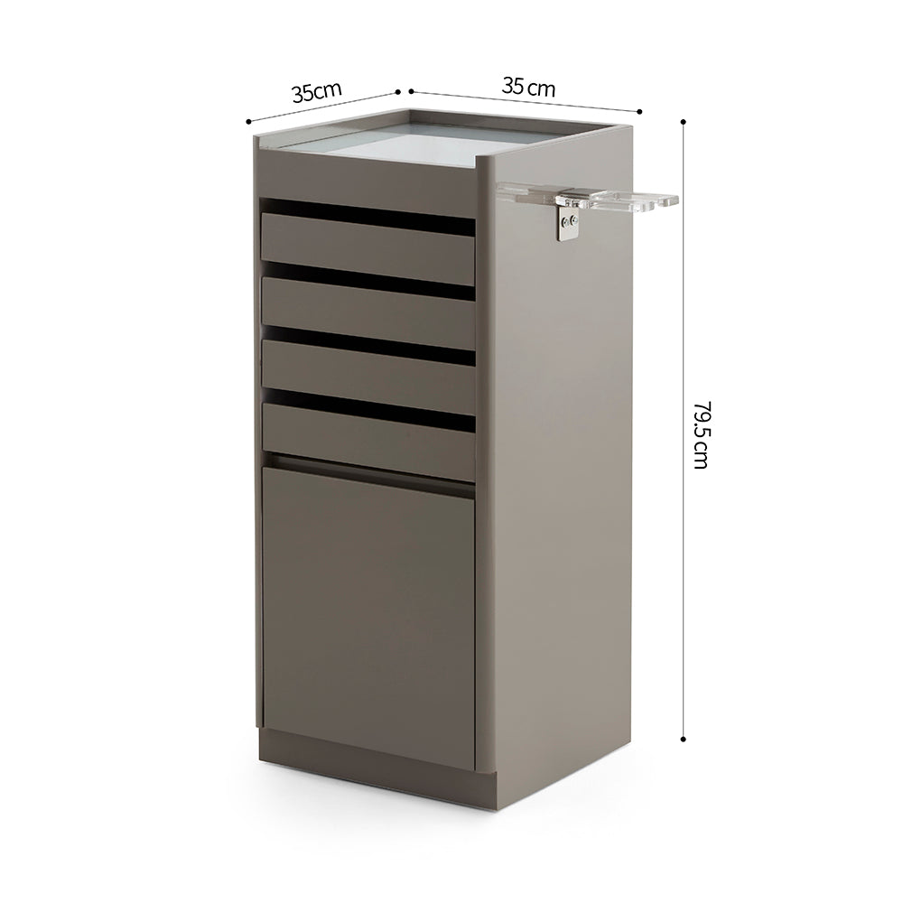 Elite 5-Tier Salon Service Station - Professional Barber Cabinet with Slim Multi-Drawer Organizer & Deep Storage Base