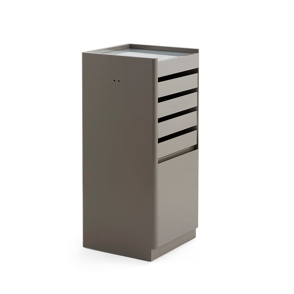 Elite 5-Tier Salon Service Station - Professional Barber Cabinet with Slim Multi-Drawer Organizer & Deep Storage Base