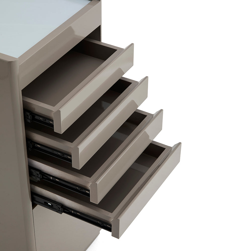 Elite 5-Tier Salon Service Station - Professional Barber Cabinet with Slim Multi-Drawer Organizer & Deep Storage Base