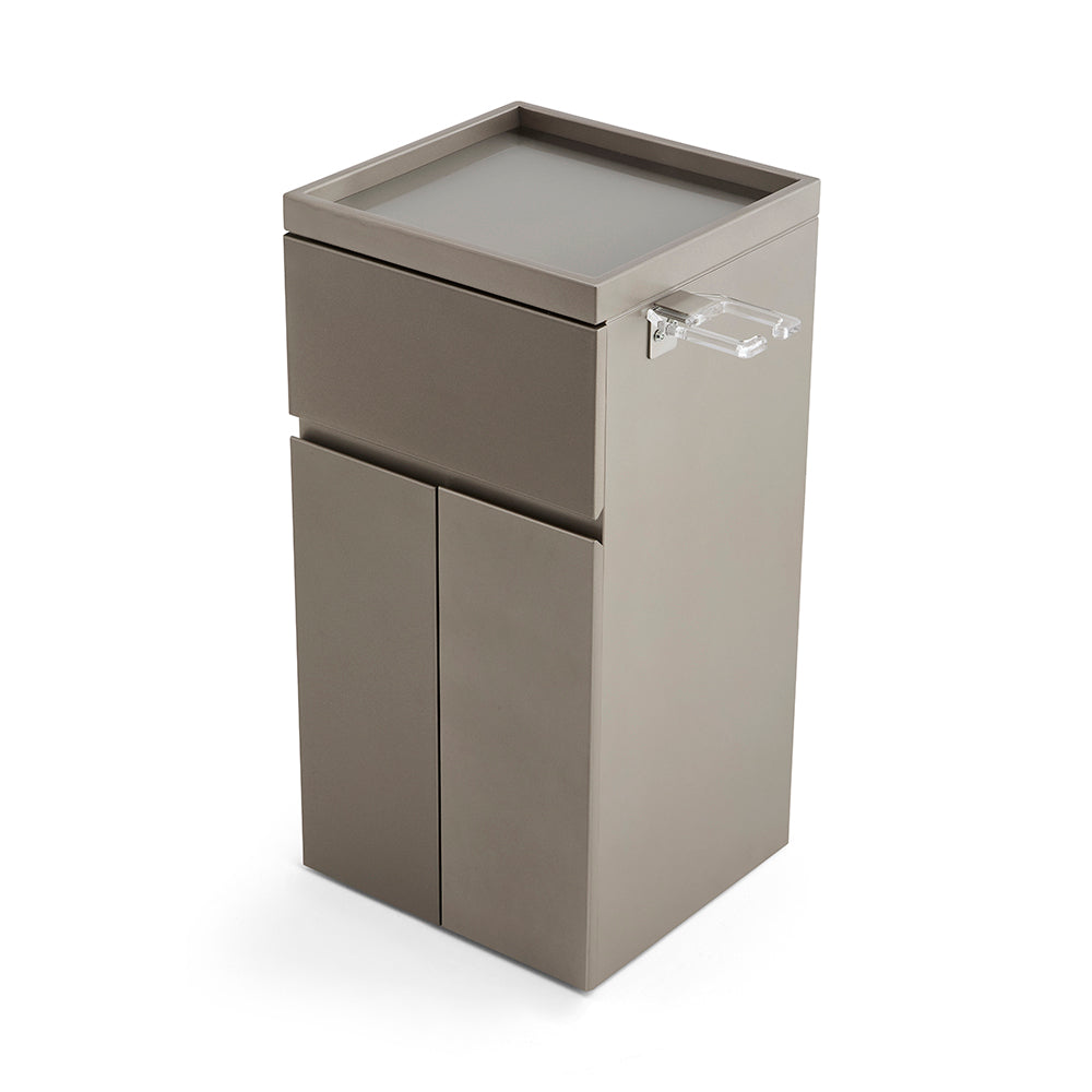 Premium Minimalist Barber Station Cabinet - Professional Salon Organizer with Large Storage Doors & Integrated Tool Holder