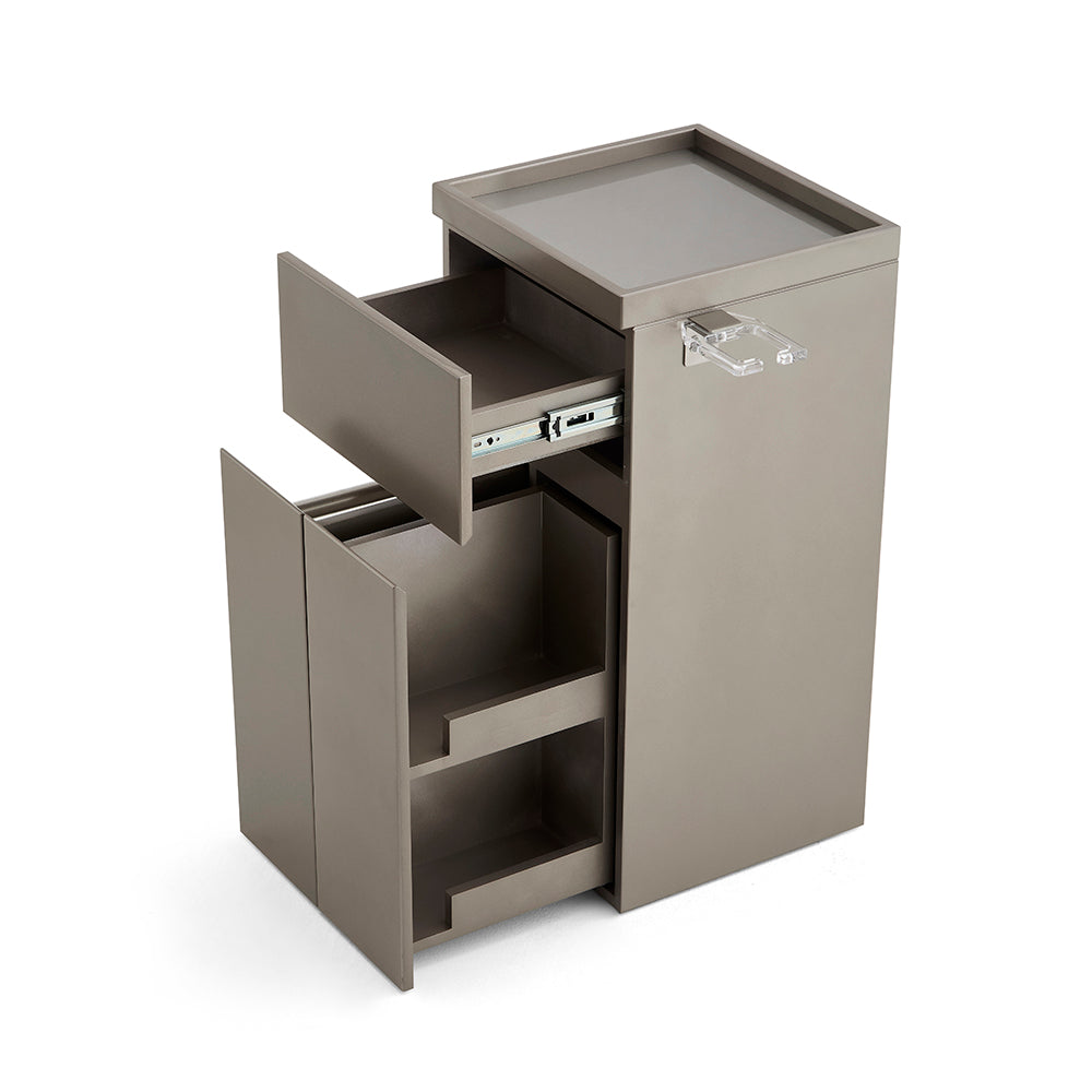 Premium Minimalist Barber Station Cabinet - Professional Salon Organizer with Large Storage Doors & Integrated Tool Holder