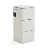 Modern 3-Drawer Salon Service Station - Professional Barber Cabinet with Integrated Power Outlets & Sleek Minimalist Design