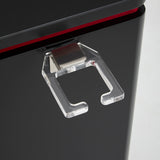 Sleek 3-Drawer Professional Barber Station - Minimalist Salon Cabinet with Rounded Edges & Transparent Side Tool Holder