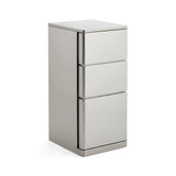 Ultra-Minimalist 3-Drawer Salon Station - Premium Seamless Metal Barber Cabinet with Hidden Pulls & Solid Storage Base