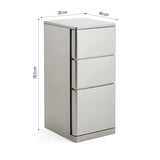 Ultra-Minimalist 3-Drawer Salon Station - Premium Seamless Metal Barber Cabinet with Hidden Pulls & Solid Storage Base
