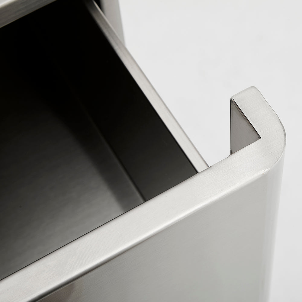 Ultra-Minimalist 3-Drawer Salon Station - Premium Seamless Metal Barber Cabinet with Hidden Pulls & Solid Storage Base