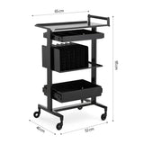 Heavy-Duty Multi-Tier Salon Station - Professional Metal Barber Trolley with Sliding Drawers, Vertical Organizers & Rolling Casters