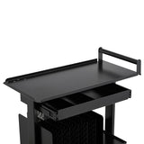 Heavy-Duty Multi-Tier Salon Station - Professional Metal Barber Trolley with Sliding Drawers, Vertical Organizers & Rolling Casters