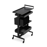 Heavy-Duty Multi-Tier Salon Station - Professional Metal Barber Trolley with Sliding Drawers, Vertical Organizers & Rolling Casters