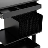 Heavy-Duty Multi-Tier Salon Station - Professional Metal Barber Trolley with Sliding Drawers, Vertical Organizers & Rolling Casters