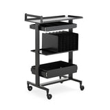 Heavy-Duty Multi-Tier Salon Station - Professional Metal Barber Trolley with Sliding Drawers, Vertical Organizers & Rolling Casters