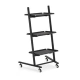 A-Frame Minimalist Salon Trolley - Professional 3-Tier Mobile Workstation with Open-Tier Shelves & 360° Rolling Casters