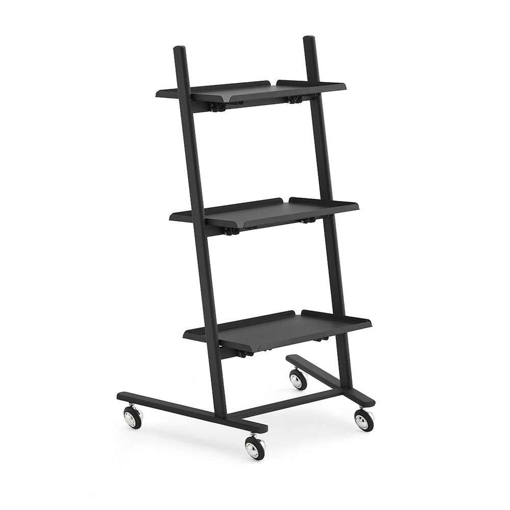A-Frame Minimalist Salon Trolley - Professional 3-Tier Mobile Workstation with Open-Tier Shelves & 360° Rolling Casters