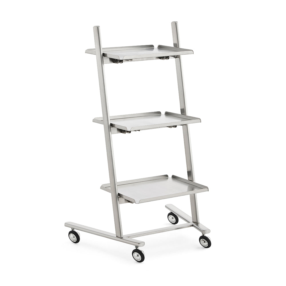 A-Frame Minimalist Salon Trolley - Professional 3-Tier Mobile Workstation with Open-Tier Shelves & 360° Rolling Casters