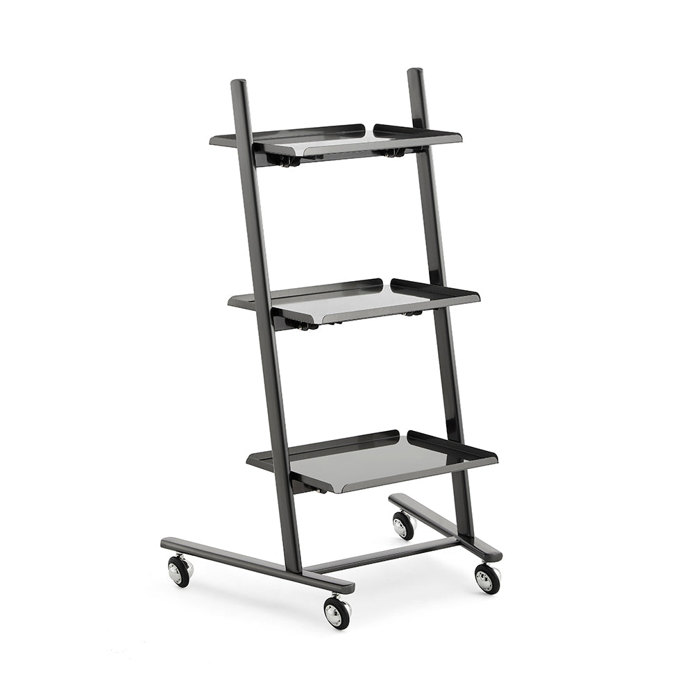 A-Frame Minimalist Salon Trolley - Professional 3-Tier Mobile Workstation with Open-Tier Shelves & 360° Rolling Casters