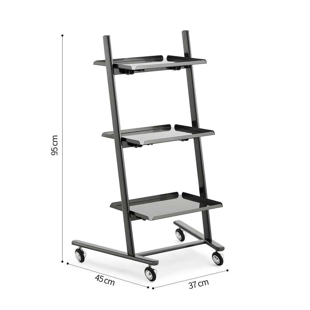A-Frame Minimalist Salon Trolley - Professional 3-Tier Mobile Workstation with Open-Tier Shelves & 360° Rolling Casters